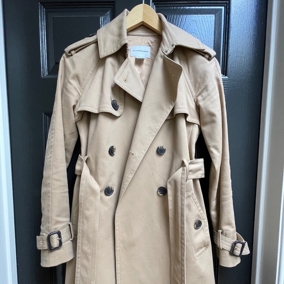 Club Monaco Beige Classic Trench Coat jacket XS - Picture 1 of 9